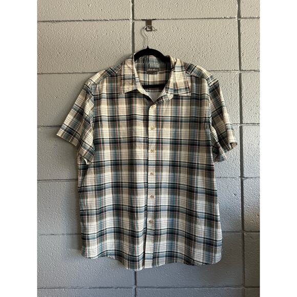 Men's Eddie Bauer Wrinkle Free Quick Dry Gorpcore Hiking Plaid Polo size XL - Picture 1 of 4